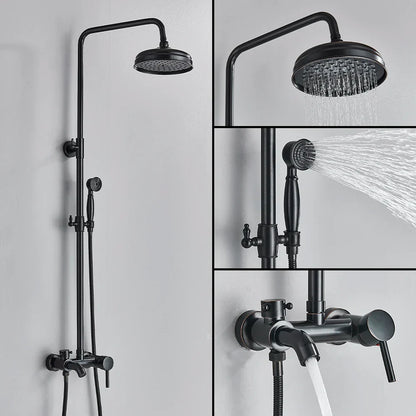 DecorBites™ Brass Handheld Rainfall Shower Wall-mounted Hot Cold Water Mixer System