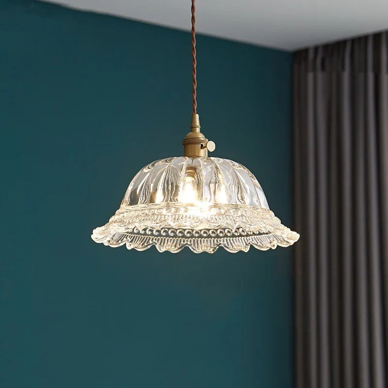 DecorBites™ Clear Glass LED Pendant Light | Nordic Hanging Chandelier for Kitchen, Living Room