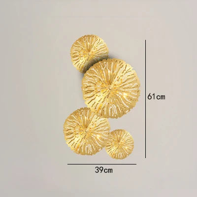 DecorBites™ Gold Flower Copper Frame Wall Sconce for Hotel Dining Room Lighting