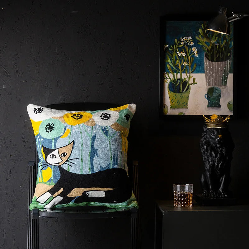 DecorBites™ Christmas Picasso Style Abstract Cushion Cover for Living Room Sofa and Bed