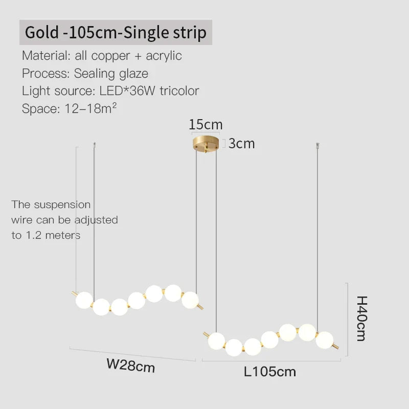 DecorBites™ Brass Full Copper Modern Chandelier Light Fixture for Stylish Living Spaces