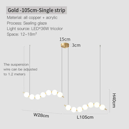 DecorBites™ Brass Full Copper Modern Chandelier Light Fixture for Stylish Living Spaces