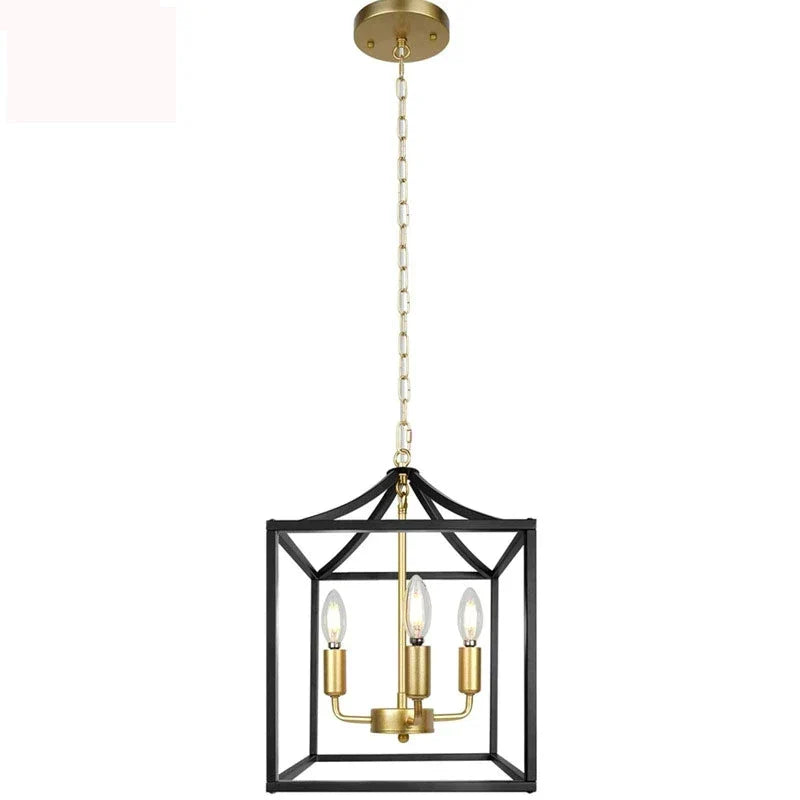 DecorBites™ Black Farmhouse Chandelier for Dining Kitchen Living Room E14 Lamp