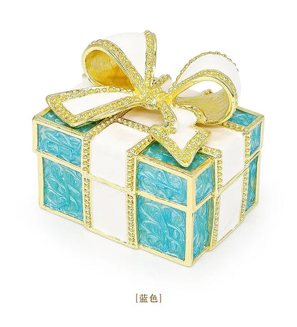 DecorBites™ Enamel Figurine Jewelry Trinket Box Wedding Gift Holder
