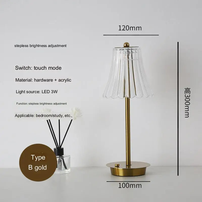 DecorBites™ Diamond Touch Desk Lamp, Modern Metal, Bedside Atmosphere, Creative & Romantic