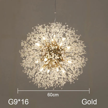 DecorBites™ Dandelion Chandelier: Nordic Minimalist Wrought Iron LED Indoor Light for Living Room