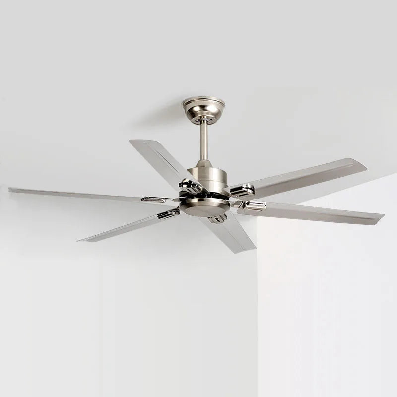 Decorbites™ Ventilador de Techo Grande de Acero Inoxidable con 6 Aspas para Sala de Estar, Dormitorio, Oficina