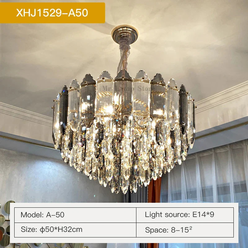 DecorBites™ Crystal Chandelier: Post Modern Luxury Light for Living Room, Bedroom, Kitchen & Dining Room