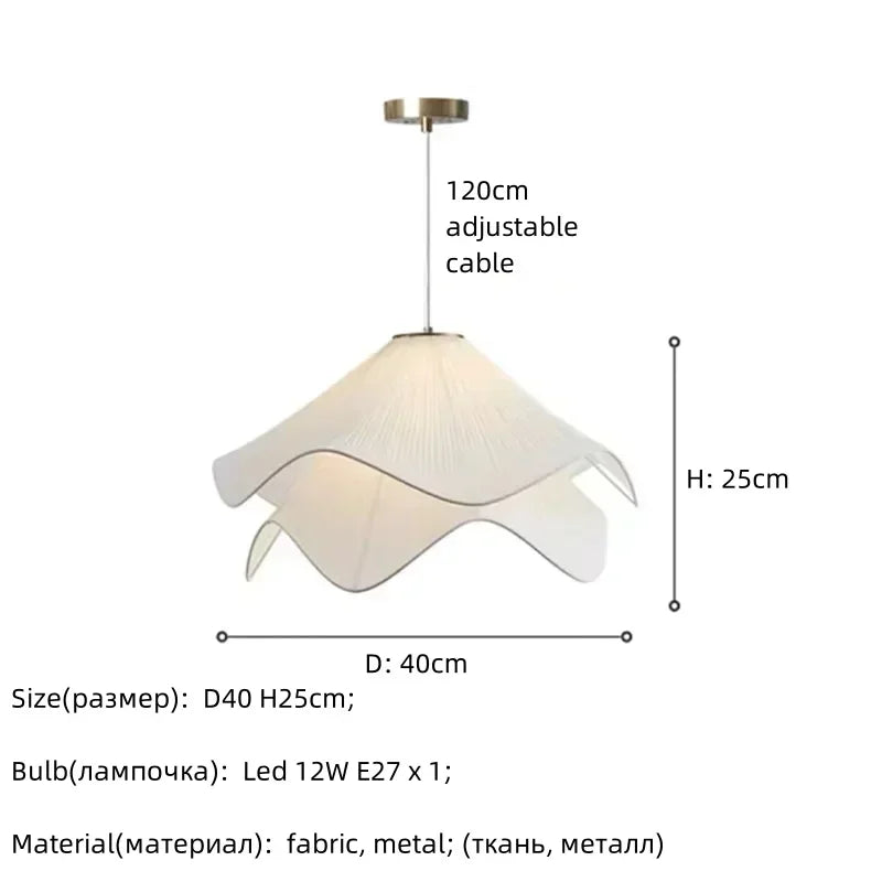 DecorBites™ Fabric Petal Pendant Lights - Nordic Creamy Bar Suspension Lamp