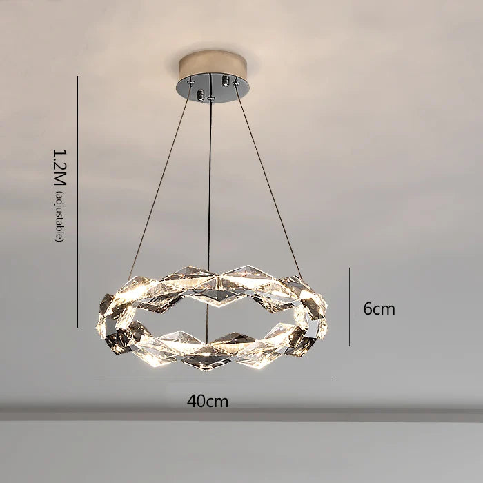 DecorBites™ Crystal Chandelier: Modern Luxury Duplex Staircase Ring Lamp