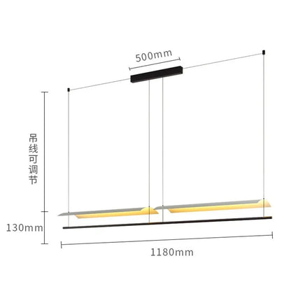 DecorBites™ LED Iron Art Chandelier: Nordic Minimalist Design with Long Lights for Office