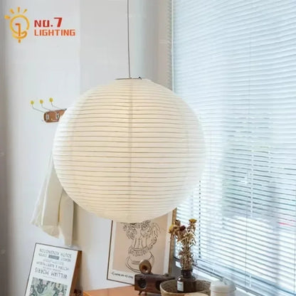 DecorBites™ Japanese Wabi Sabi Pendant Light LED E27 Noguchi Akari Rice Paper Ceiling Hanging