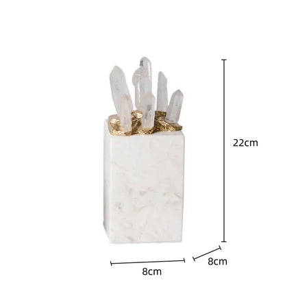DecorBites™ Crystal Stone Marble Ornament | Clear Natural Decorative Figurines for Home Decor