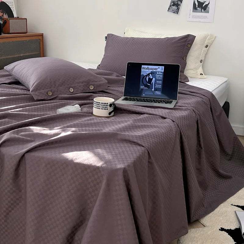 Juego de sábanas DecorBites™ Luxe de satén de algodón a rayas con 2 fundas de almohada