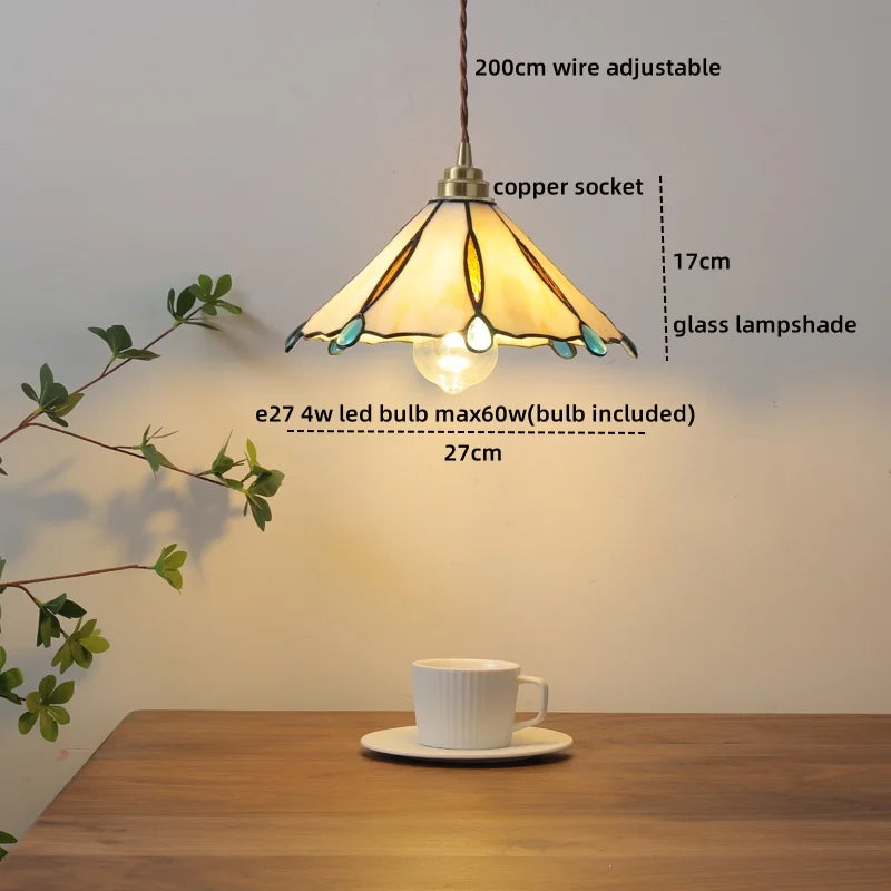 DecorBites™ Green Glass LED Pendant Lights Modern Hanging Lamp Home Decor