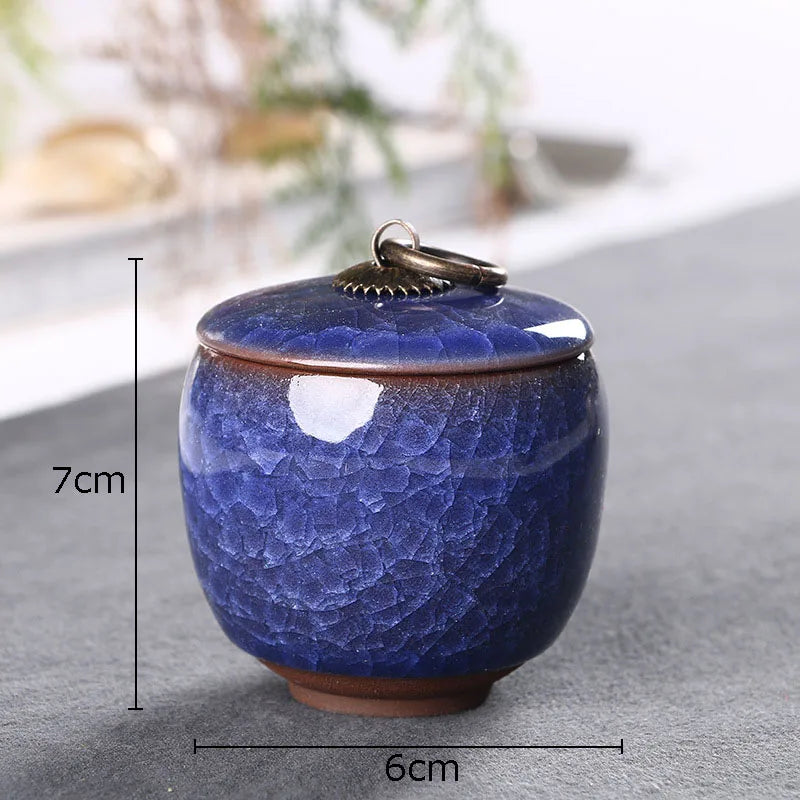 DecorBites™ Ice Cracked Texture Tea Caddy Storage Jar with Moisture-proof Sealed Lid