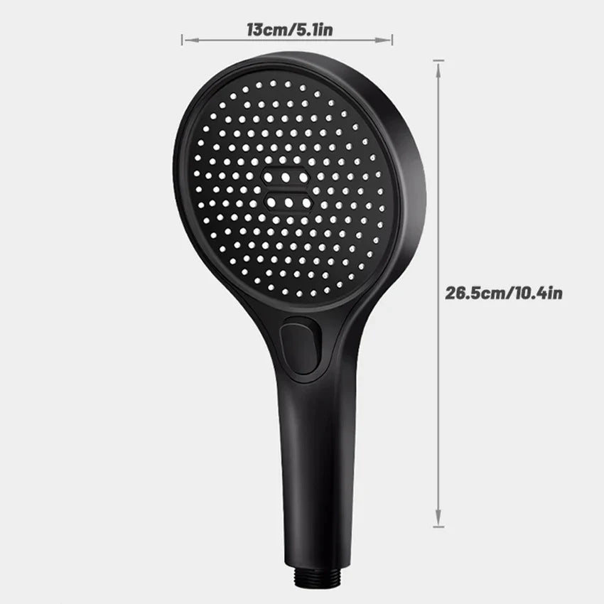 DecorBites™ Circular High Pressure Shower Head, Three Modes, Adjustable Water Outlet