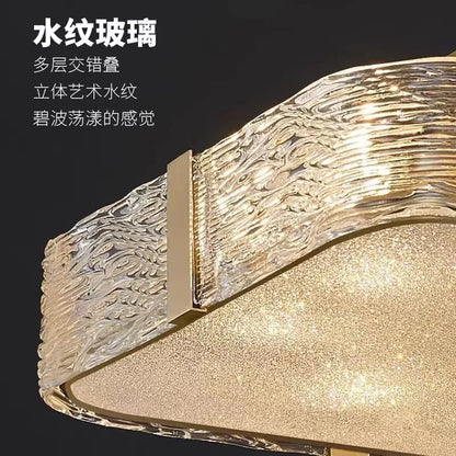 DecorBites™ Gold Glass Ceiling Chandelier LED Suspension Luminaire for Home Decor