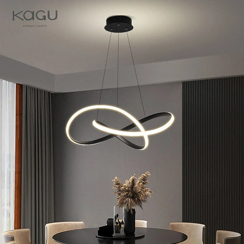 DecorBites™ LED Chandelier Light: Modern Aluminum Acrylic Pendant for Dining Room & Restaurant
