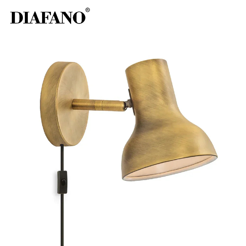 Lámpara de pared vintage de hierro dorado Decorbites™, estilo americano moderno, luz LED para espejo E27