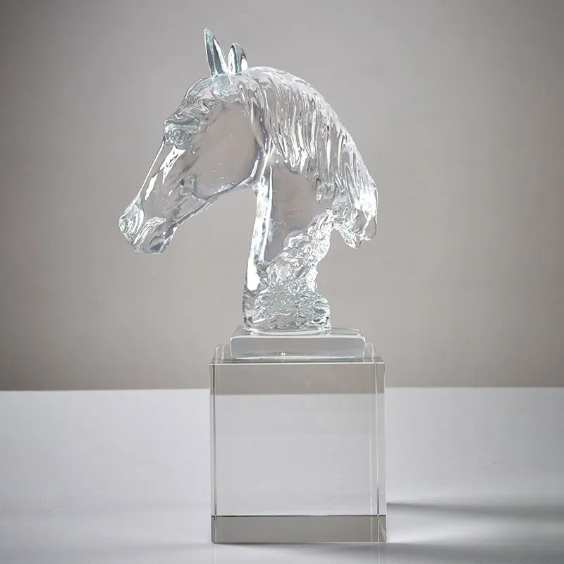 DecorBites™ Horse Head Crystal Statue - Decorative Room Sculpture