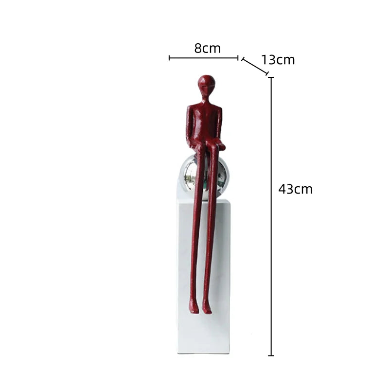 ديكور بايتس™ - تمثال معدني لشخصية المفكر التجريدي - منحوتة بورتريه - ديكور منزلي