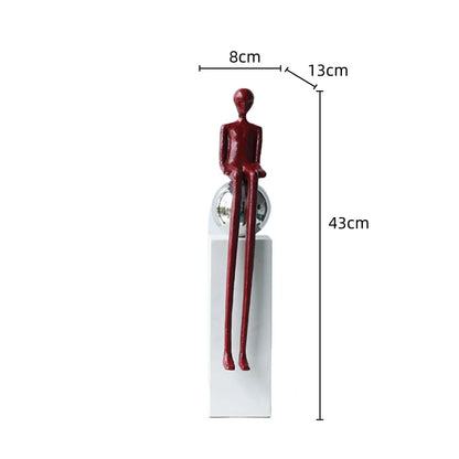 ديكور بايتس™ - تمثال معدني لشخصية المفكر التجريدي - منحوتة بورتريه - ديكور منزلي