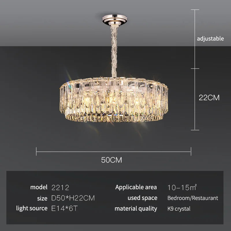DecorBites™ Crystal Ring Chandelier: 2024 Luxury Bedroom Dining Room Lighting