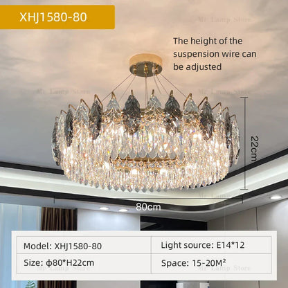 DecorBites™ Crystal Chandelier: Luxury Modern Lighting for Living Room, Bedroom, Kitchen