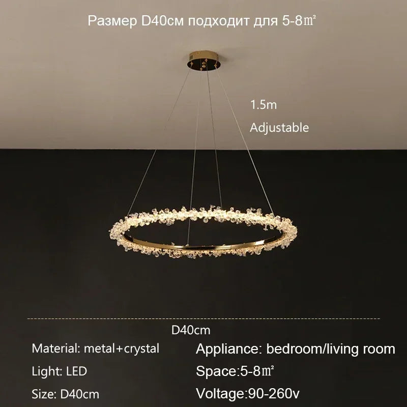 DecorBites™ Crystal Pendant Chandelier Modern Luxury Interior Decoration Lighting