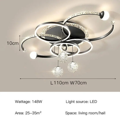 Modern Iron and Acrylic LED Pendant Chandelier