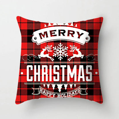 DecorBites™ Christmas Cushion Cover 45x45cm Xmas Pillowcase for Sofa - Happy New Year 2023
