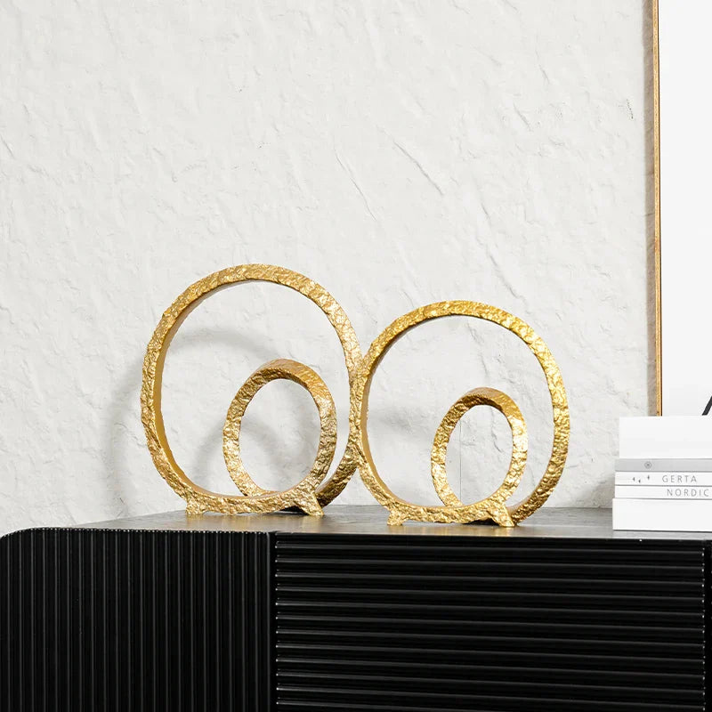 DecorBites™ Golden Circle Hollowed-out Ornaments: Home Decor Figurines