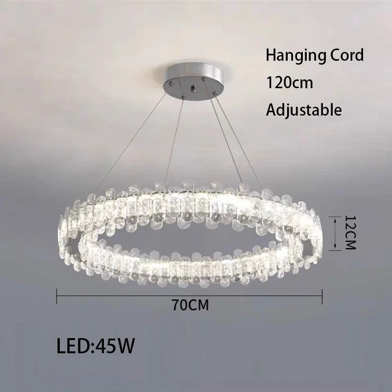 DecorBites™ Crystal LED Ceiling Chandelier: Modern Dimmable Lighting Fixture for Stylish Home Decor