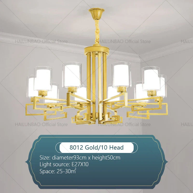 DecorBites™ Chinese Style Luxury Living Room Chandelier for Elegant Homes
