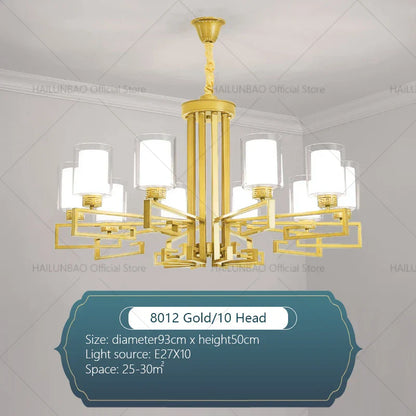 DecorBites™ Chinese Style Luxury Living Room Chandelier for Elegant Homes