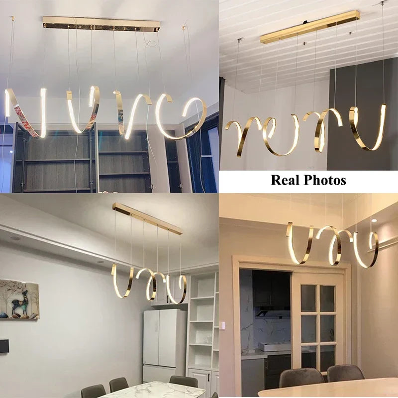 Luces colgantes LED irregulares de oro Decorbites™ para la iluminación moderna de salas de estar y comedor