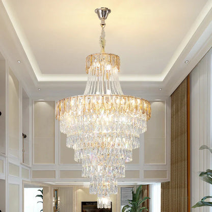 DecorBites™ Crystal Chandelier Art Living Room Lighting for Duplex Buildings and High-End Restaurants