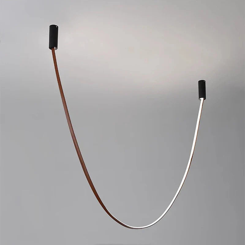 Lámpara de lujo de arte para oficina de comedor dúplex minimalista moderno | Chandelier de línea luminosa de cuero Decorbites™