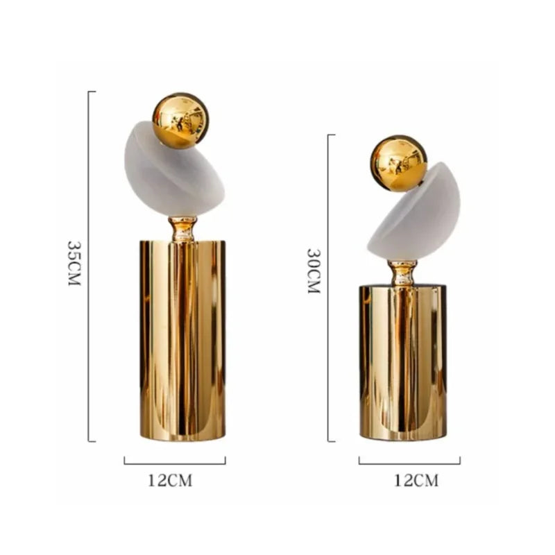 Adorno decorativo para el hogar DecorBites™ Bola geométrica dorada de cristal esmerilado