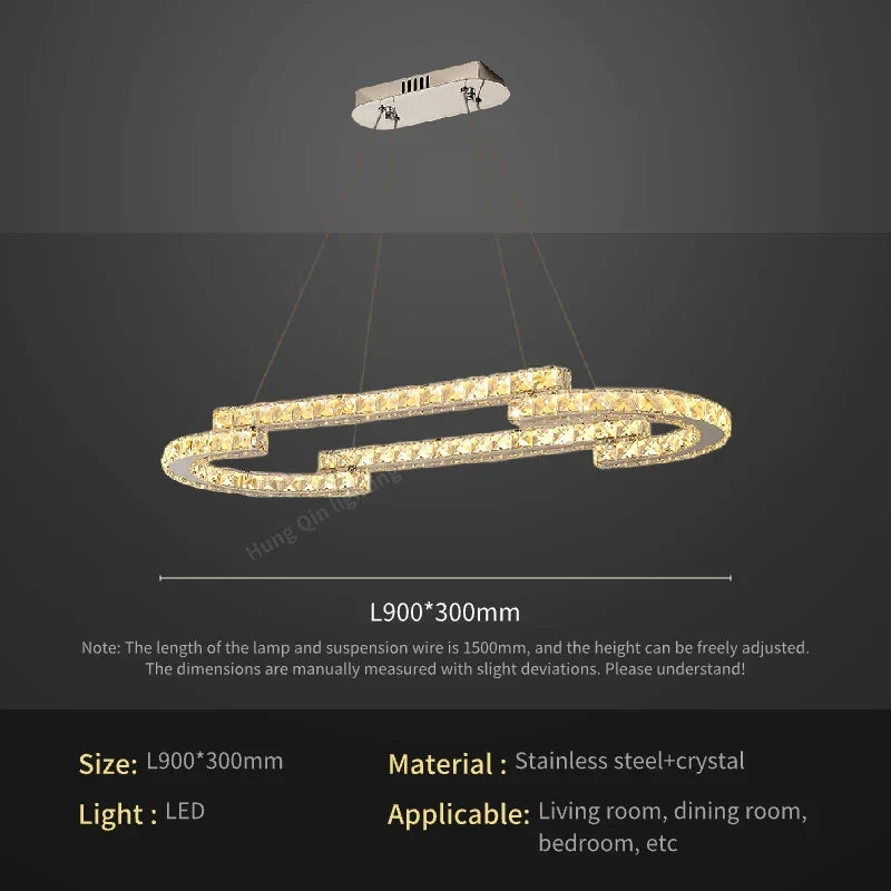 DecorBites™ Circular Crystal Pendant Light Chandelier for Living Room