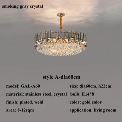 DecorBites™ Gold Crystal Chandelier for Living Room Luxury Lighting Fixture
