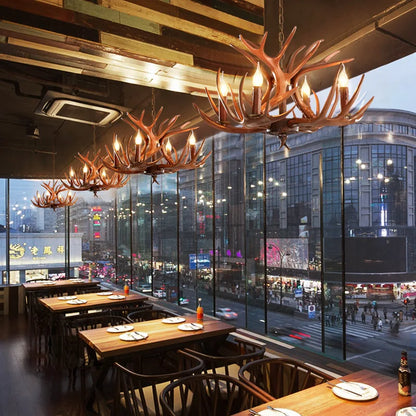 DecorBites™ Antler Pendant Chandelier for Home Decor and Lighting, Industrial Style Deer Horn Fixture