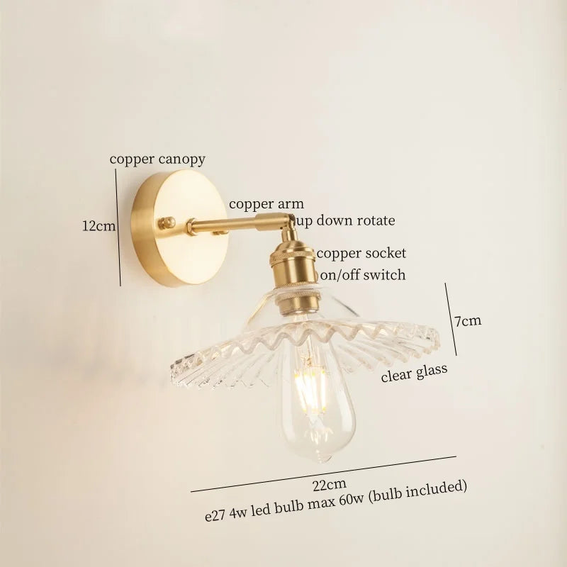 DecorBites™ Green Glass LED Wall Light Fixture | Modern Nordic Pull Chain Lamp