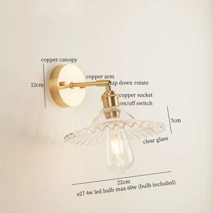 DecorBites™ Green Glass LED Wall Light Fixture | Modern Nordic Pull Chain Lamp