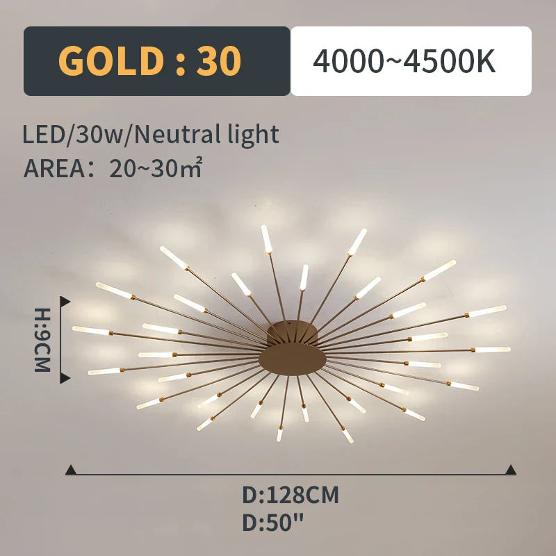 Lámparas Colgantes de Luces LED de Fuegos Artificiales™ Decorbites - Iluminación de Lámpara de Araña Moderna para Sala de Estar y Dormitorio