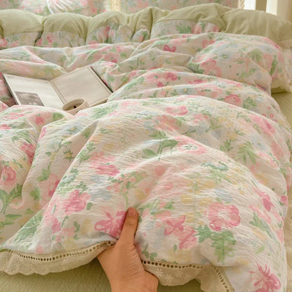 DecorBites™ Lace Romantic Comforter Set - Full Twin Double Size Bed Linens