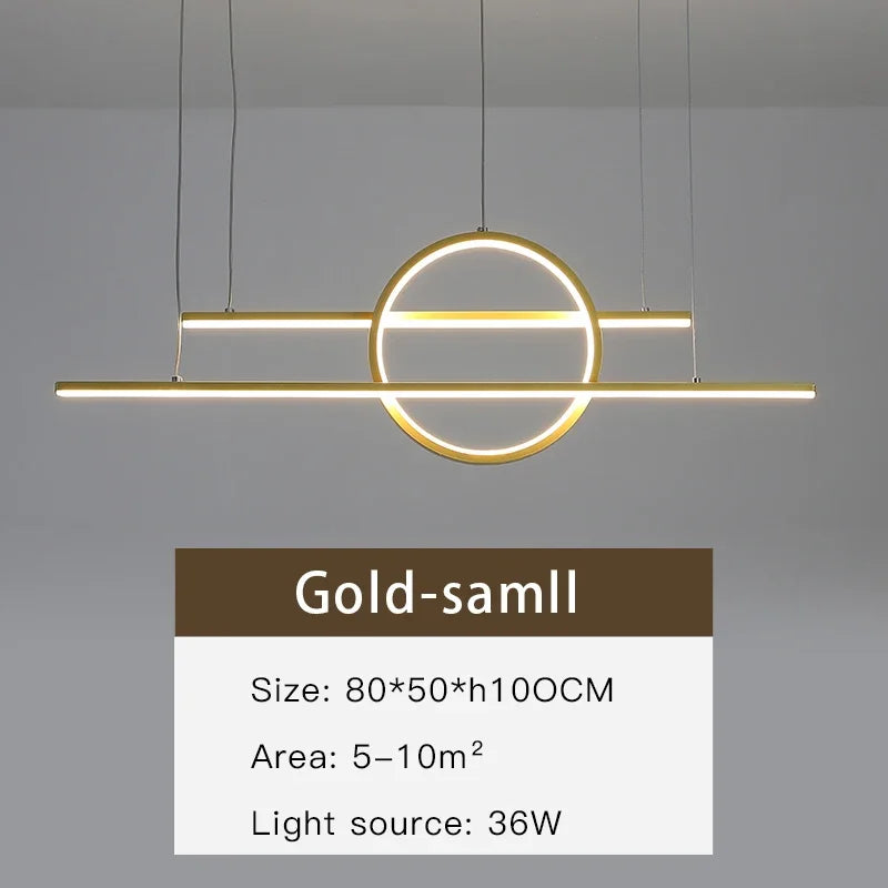 Lámpara de araña LED regulable en negro y dorado Decorbites™ para iluminación de comedor, cocina y bar