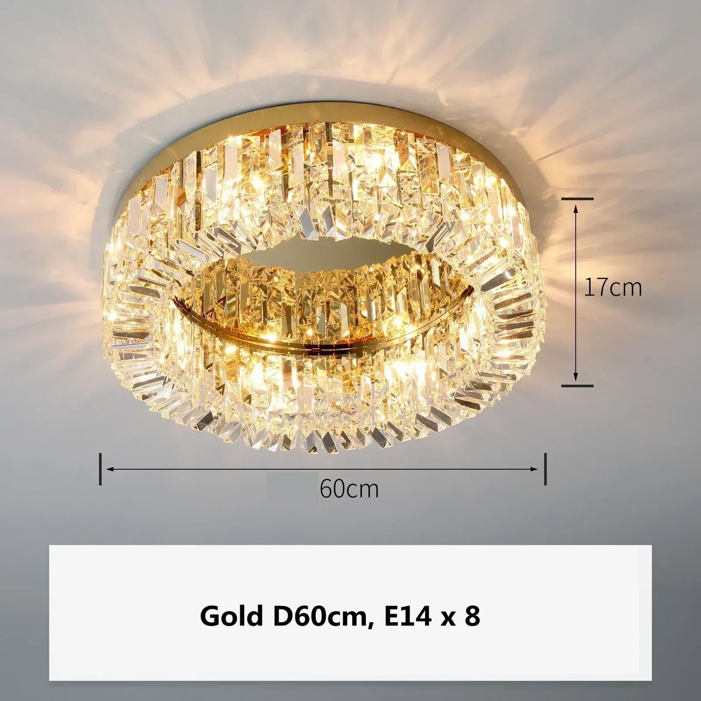 DecorBites™ Gold Crystal Pendant Chandelier for Modern Dining Room Lighting