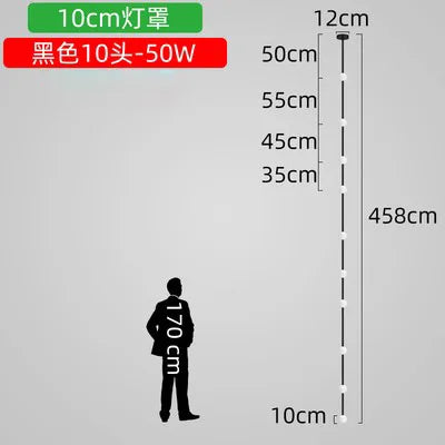 Lámpara de araña de cristal lineal DecorBites™ | Minimalista negro/dorado | Diseño creativo de 5/6/7/8 luces